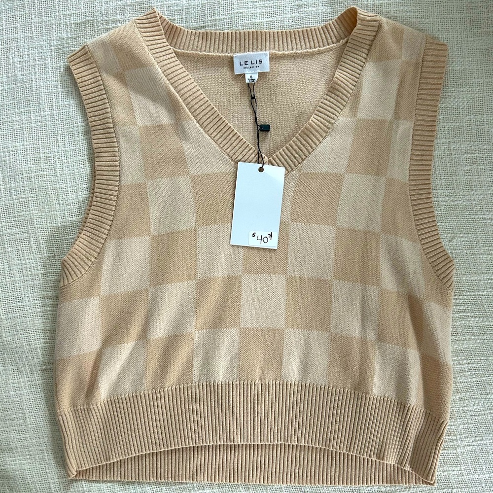 NWT - Le Lis Checkered Vest